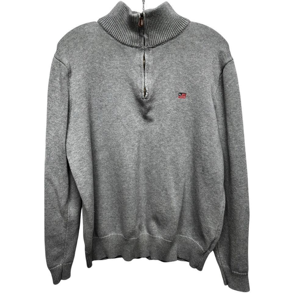 Polo Jean Co. by Ralph Lauren 1/4 Zip Pullover Sweater Gray Size L